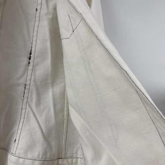 White Jean Jacket Denim Toile Size Small - Picture 4 of 8